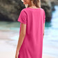 💕Laatste dag promotie 50% UIT👗Casual jurk met vierkante hals, zakken, korte mouwen en zakken voor dames