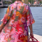 ⏰🎁Rode jurk van chiffon met bloemenprint
