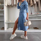 💥Uitverkoop 50% korting🌸Vrouwen Overhemdkraag Lange Mouw Jurk