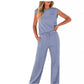 🔥2026 Hot Sale🔥Set van 2 casual mouwloze top en broek met trekkoord voor dames