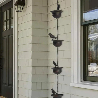 🔥Waar regen en kunst samenkomen – Decoratieve regenketting met vogelbadontwerp