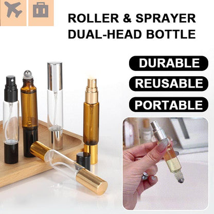 4 Stuks 10 ml Essentiële Olie Rollerverstuiver Fles met Dubbele Kop