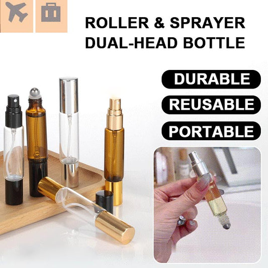 4 Stuks 10 ml Essentiële Olie Rollerverstuiver Fles met Dubbele Kop