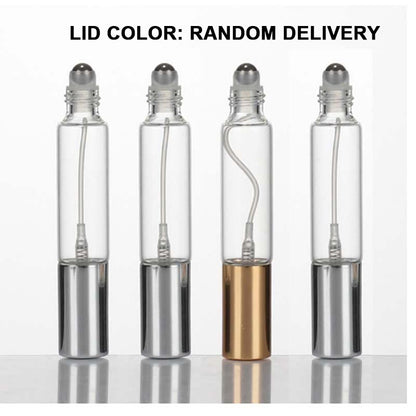 4 Stuks 10 ml Essentiële Olie Rollerverstuiver Fles met Dubbele Kop