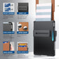 AirTag Wallet for Men - with Pop Up Aluminum Case Money Clip Slim Leather Slots Credit Card Holder RFID Blocking Bifold Minimalist Wallet