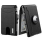 AirTag Wallet for Men - with Pop Up Aluminum Case Money Clip Slim Leather Slots Credit Card Holder RFID Blocking Bifold Minimalist Wallet