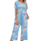 🎁Hot Sale 50% UIT⏳Slaapgoed Set met Gedrukte Top & Broek voor Vrouwen