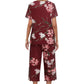 🎁Hot Sale 50% UIT⏳Slaapgoed Set met Gedrukte Top & Broek voor Vrouwen