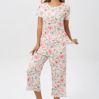 🎁Hot Sale 50% UIT⏳Slaapgoed Set met Gedrukte Top & Broek voor Vrouwen