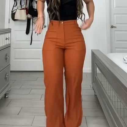 Dames Casual Broek met Hoge Taille