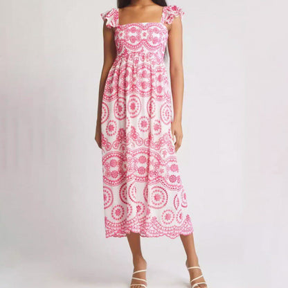 🔥🎁Vintage mouwloze jurken met print voor vrouwen