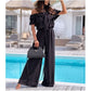 🌺Dames off-shoulder jumpsuit met ruches🍑