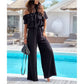 🌺Dames off-shoulder jumpsuit met ruches🍑