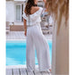 🌺Dames off-shoulder jumpsuit met ruches🍑