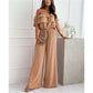🌺Dames off-shoulder jumpsuit met ruches🍑