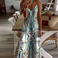 Zonder Mouwen Maxijurk met V-Hals en Retro Print voor Dames