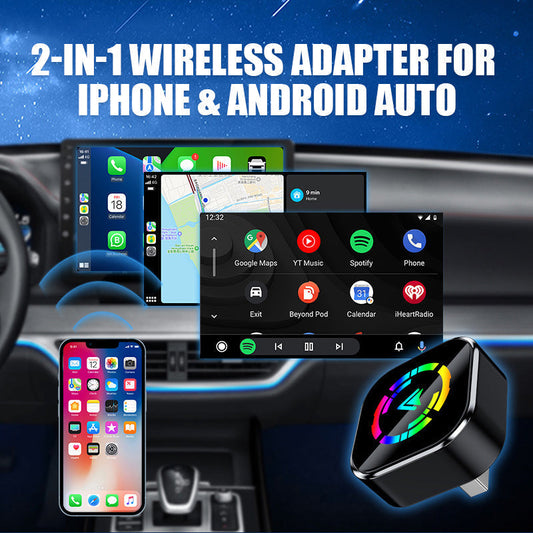 ⏰🎁3-in-1 draadloze adapter voor iPhone en Android Auto
