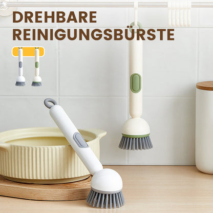 🎉Nieuwjaars Cadeau 50% KORTING!🧼Roterende Reinigingsborstel (Lange Steel + Vloeistofdispenser) – 360° Reiniging Zonder Krassen: Perfect Voor Schalen & Potten!