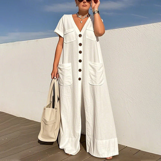 💃🌟modische, losse jumpsuit met een V-hals voor vrouwen