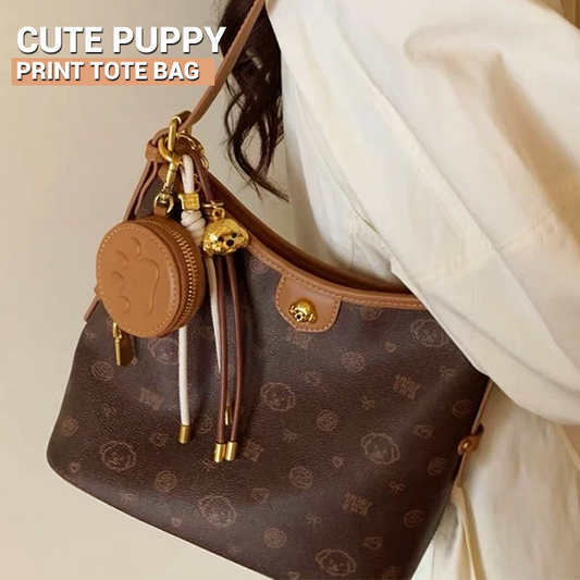 Grote Draagtas Tas met Schattige Puppyprint