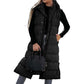 🔥HOT SALE 49% OFF🔥 Women's Long Puffer Vest | Quilted Hood & Button Closure ❄️