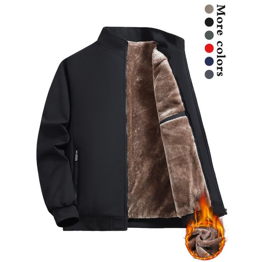🔥Hot seller🔥Effen kleurige, warme herenjas met rits – 💪Kreukvrij, wind-, regen- en sneeuwbestendig!