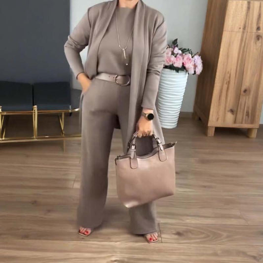 🌸 Up tot 59% korting🔥Elegant Lange Cardigan & Top & Broek 3-Delige Set