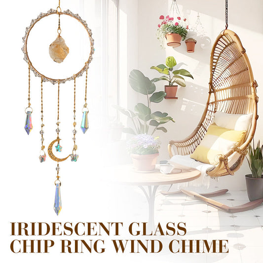 Iriserend glazen steentjes ring windgong