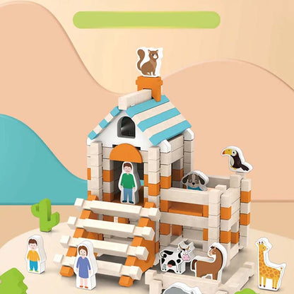 Educatieve houten bouwstenen