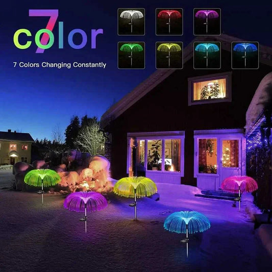 🔥 54% KORTING ! ✨ Zonne-energie Kwal Lamp - Optische Vezels, Kleurverloop Effect, Waterdicht Ontwerp ❄️✨