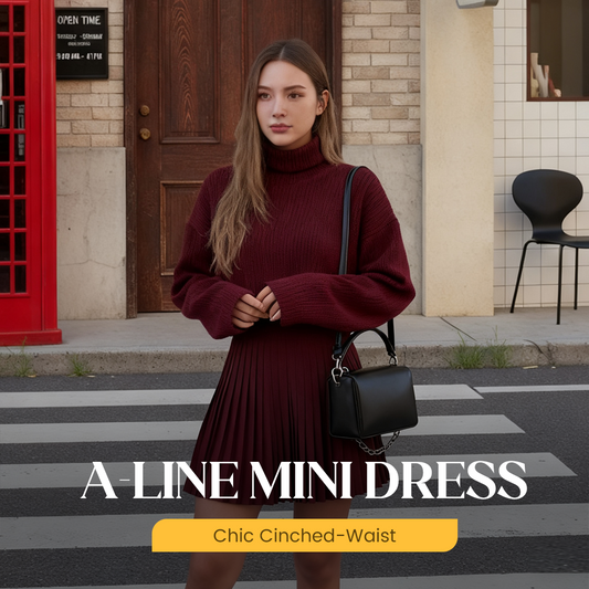 🔥🎁Chique A-lijn mini-jurk met getailleerde taille