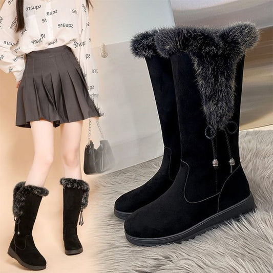 🔥 50% korting! 🥾 Dames Handige Warme Antislip Halfhoge Laarzen – Stijlvol, slijtvast & winterklaar met ritssluiting! ❄️🖤
