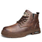 Vintage PU-leren herenlaarzen met veters