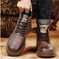 Vintage PU-leren herenlaarzen met veters