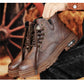 Vintage PU-leren herenlaarzen met veters