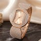 Dames elegante quartz horloge met fonkelende strass