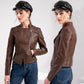 Trendy PU-leren jas voor dames