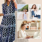 🎉Lenteaanbieding: 50% korting🌸 Maxi-jurk met V-hals voor dames met geometrische print