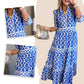 🎉Lenteaanbieding: 50% korting🌸 Maxi-jurk met V-hals voor dames met geometrische print