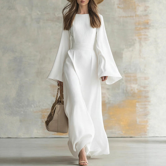 Retro maxi-jurk met klokmouwen voor dames