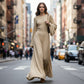 Retro maxi-jurk met klokmouwen voor dames