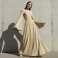 Retro maxi-jurk met klokmouwen voor dames