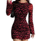 🎁👗Damesjurk met luipaardprint en nauwsluitende pasvor