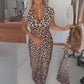 👗Nieuw binnen 50% KORTING!🥰Damesjurk met V-hals en luipaardprin