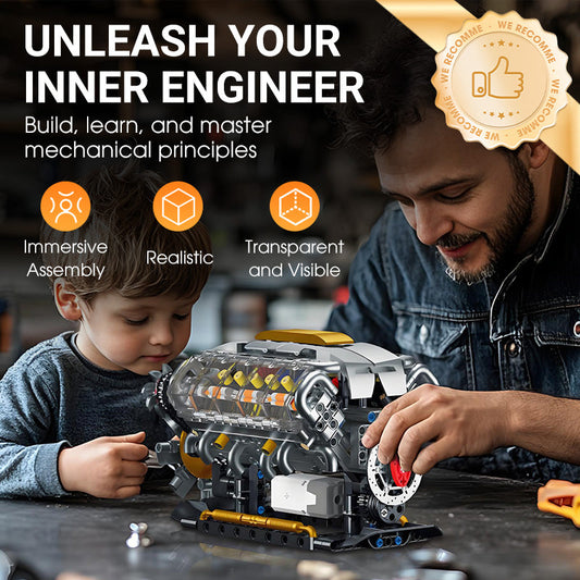 🔥🎁Realistic Mechanical Engine Model Building Set