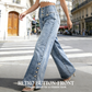 ⏰👖Hoge taille wijde pijpen jeans voor dames met zijsplitten