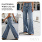 ⏰👖Hoge taille wijde pijpen jeans voor dames met zijsplitten