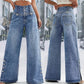 ⏰👖Hoge taille wijde pijpen jeans voor dames met zijsplitten