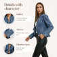 🧥 NU 57% KORTING! 🌸 Dames denimjas met ruches en open front – Lichtgewicht & vrouwelijk – Veelzijdig & chic 👗