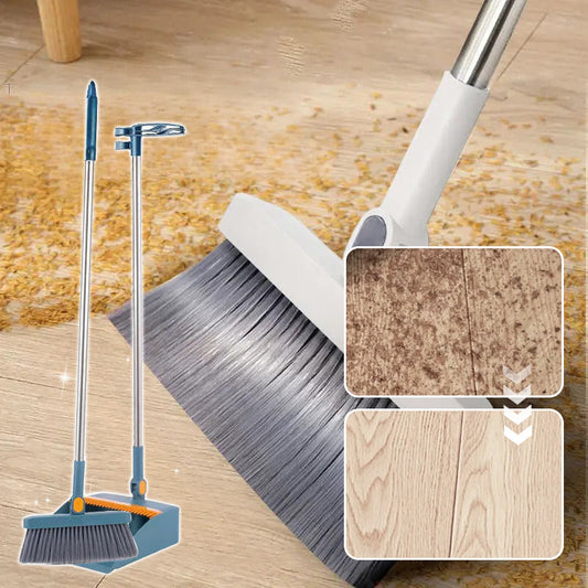 🔥Hot Sale 50% KORTING🏠Staande stoffer en blik set met 180° draaibare bezem